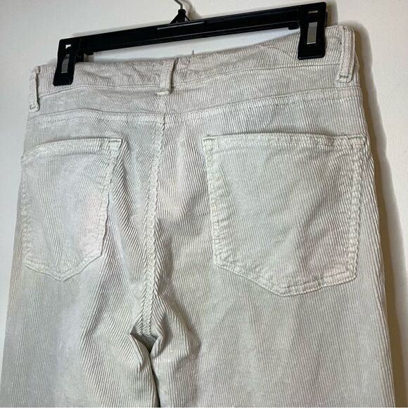 Pilcro Corduroy Anthropologie Straight Leg Pants in Cream Light Green Stitch 30 - Picture 7 of 7
